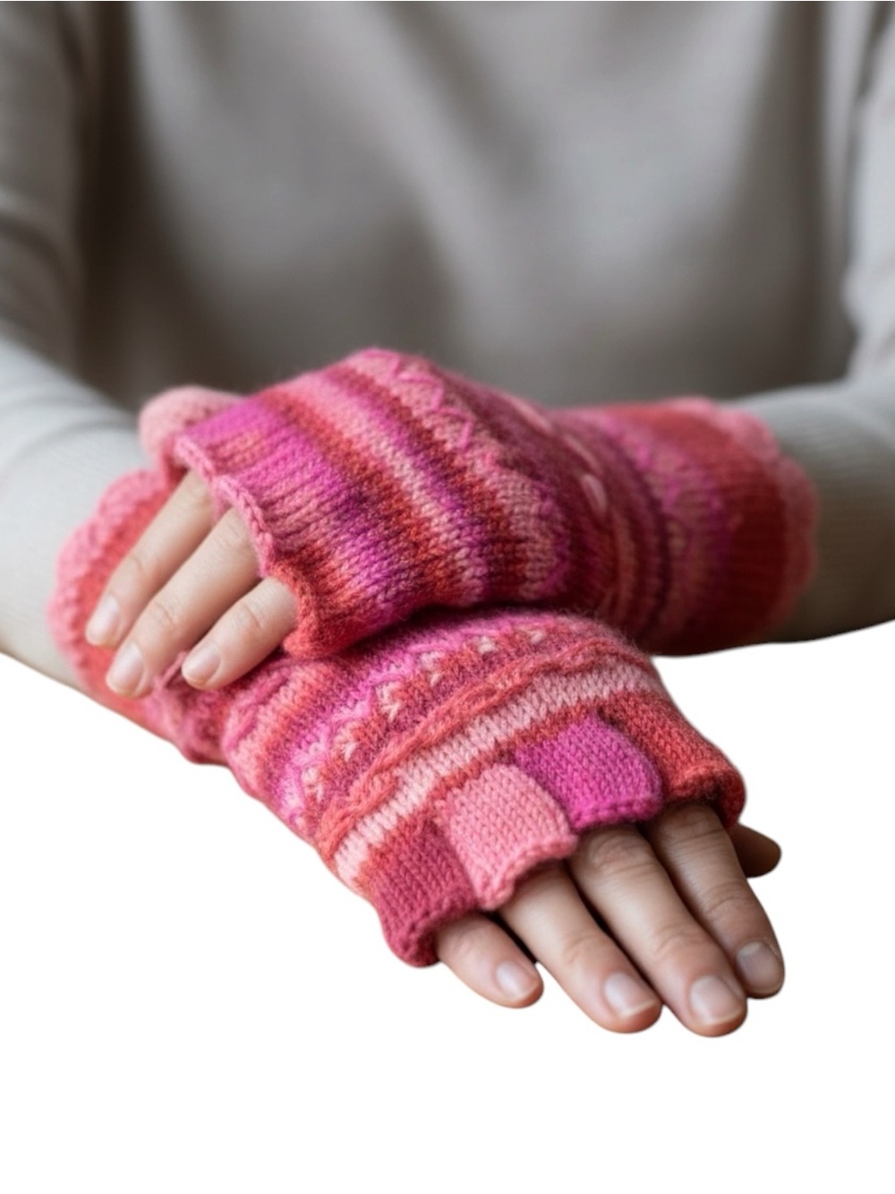 G567:  YAK & YETI NWT FINGERLESS GLOVES/MITTENS PINK